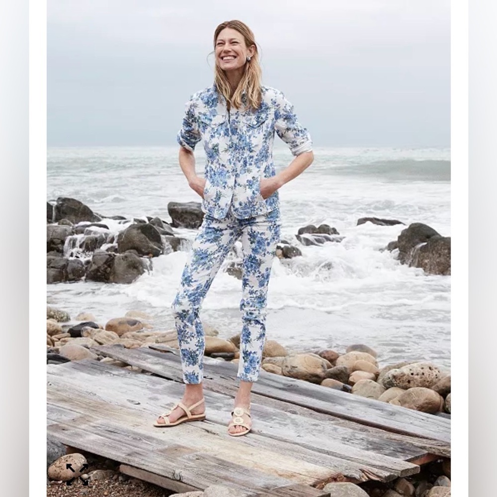 Charter Club Floral-Print Denim Jacket